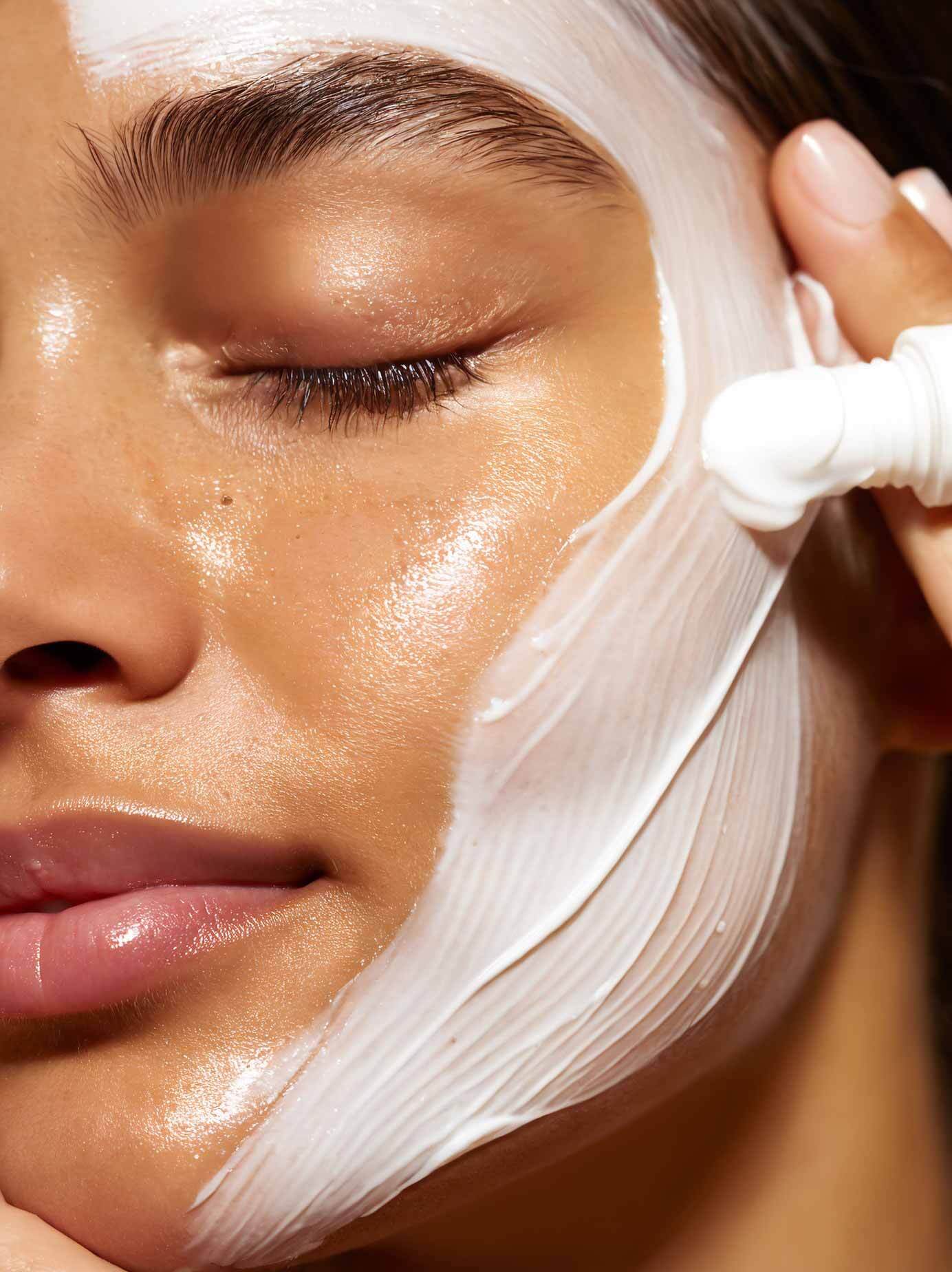 Woman getting a facial
