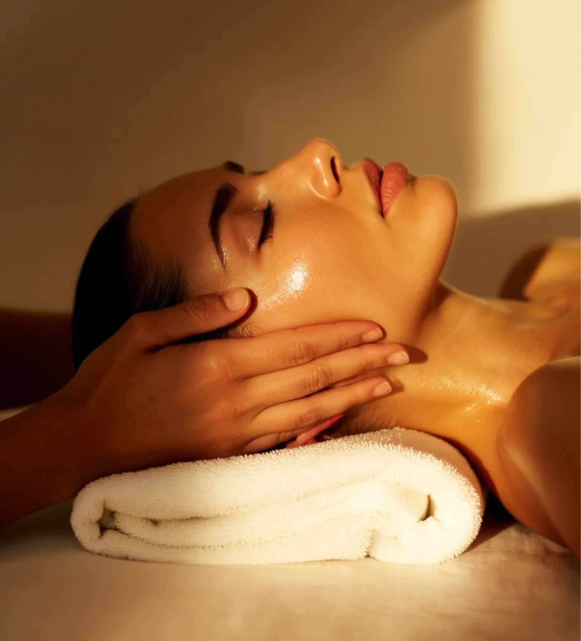 Woman getting a facial